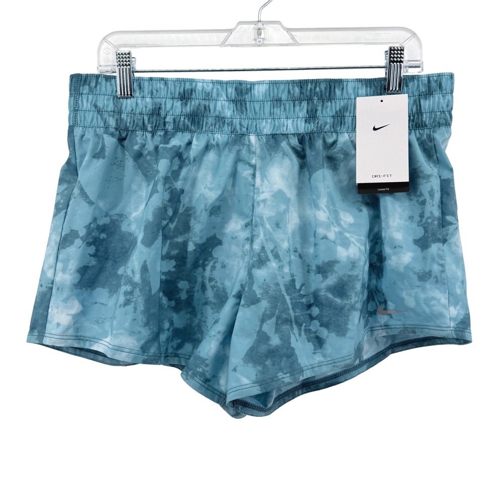 NEW Nike Training 3" Brief Lined Shorts Womens Large Blue Tie Dye IB8830-006